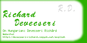 richard devecseri business card